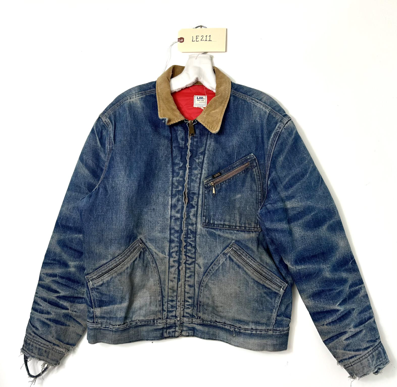 LE211  1970s Lee Brand red quilted Chore Coat