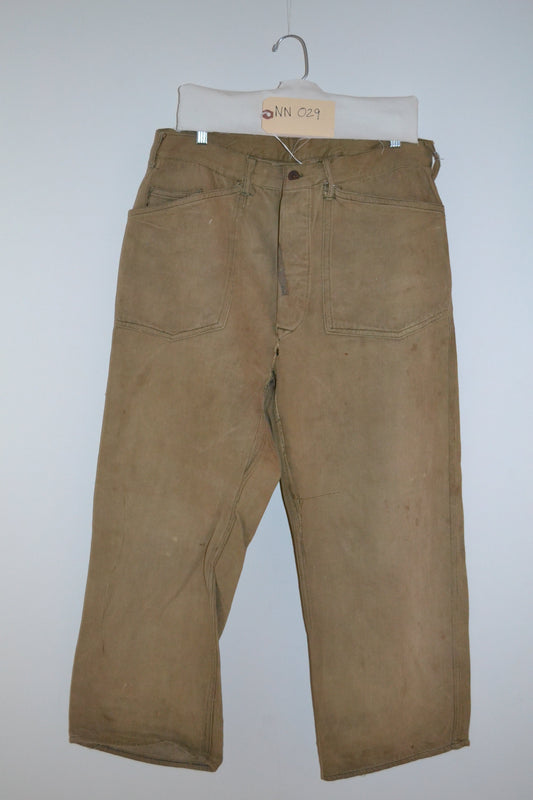 1920's Khaki Yarn Dye Workwear Jean NN029