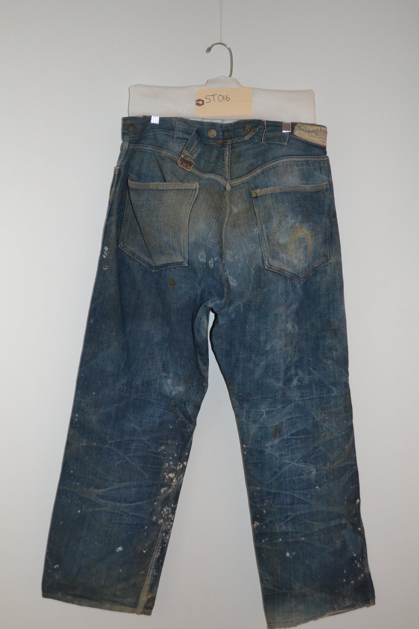 1895 Vintage Stronghold Buckleback Jean with Great Wear and Repair ST016